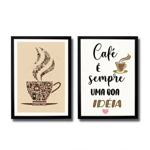 Kit Cantinho do Café Decoração Quadros Aparador 20x30cm
