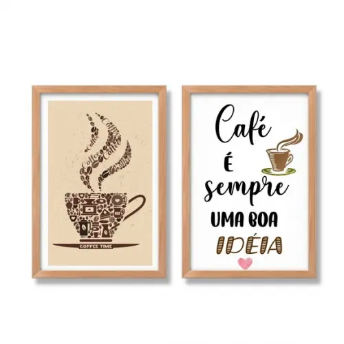 Kit Cantinho do Café Decoração Quadros Aparador 20x30cm