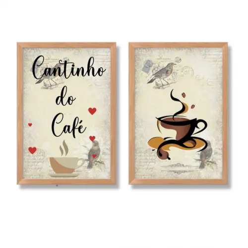 Kit Cantinho do Café Decoração Quadros com Frases 20x30cm