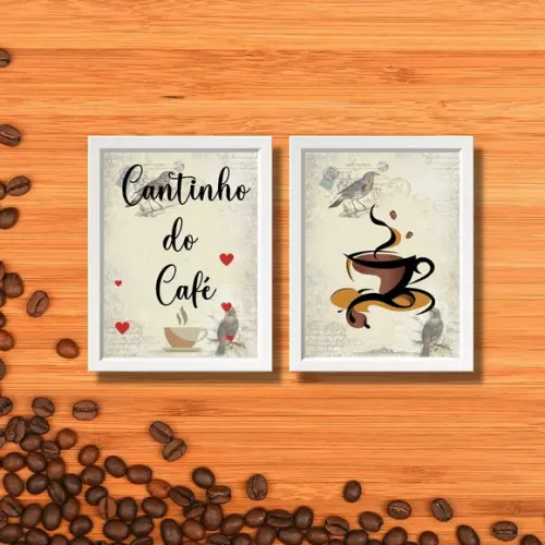 Kit Cantinho do Café Decoração Quadros com Frases 20x30cm
