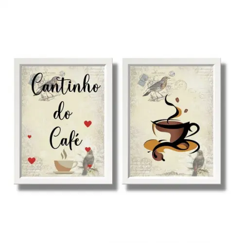 Kit Cantinho do Café Decoração Quadros com Frases 20x30cm