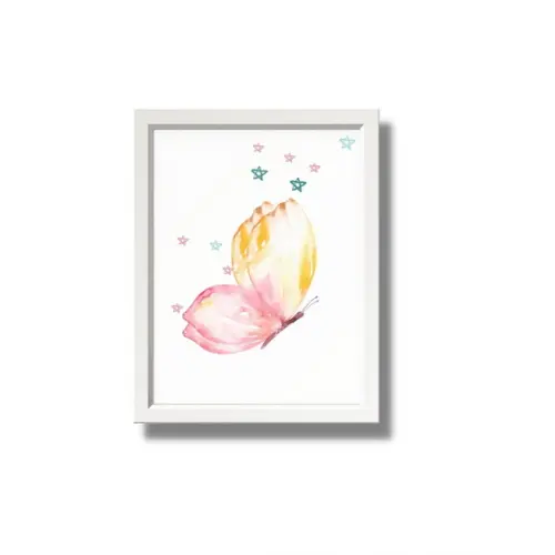 Kit de Quadros para Quarto de Menina com Moldura e Vidro