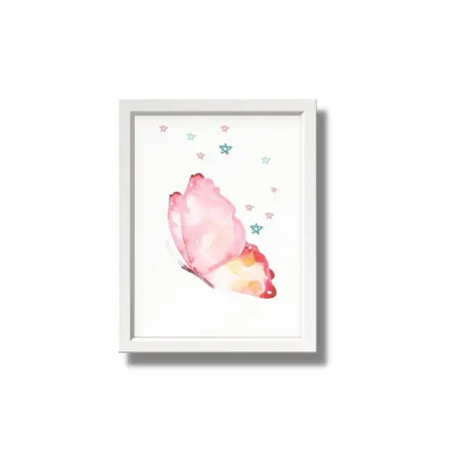 Kit de Quadros para Quarto de Menina com Moldura e Vidro