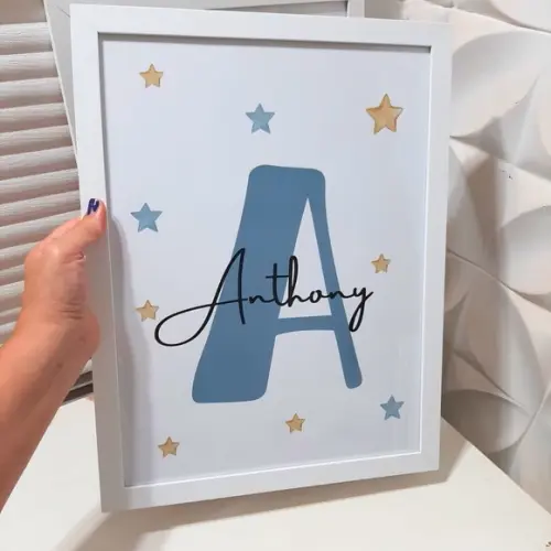 Kit Quadro Decorativo para Quarto de Bebê Urso Personalizado