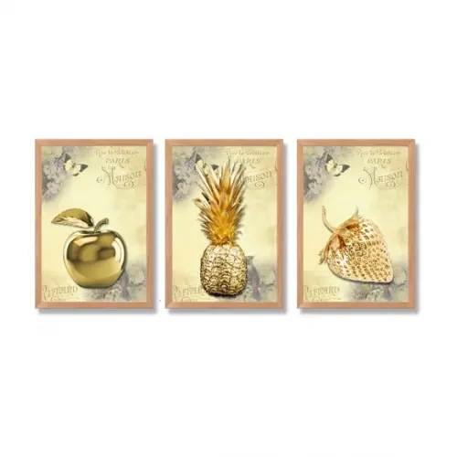 Kit Quadro Decorativo pra Cozinha Moldura com Vidro 20x30