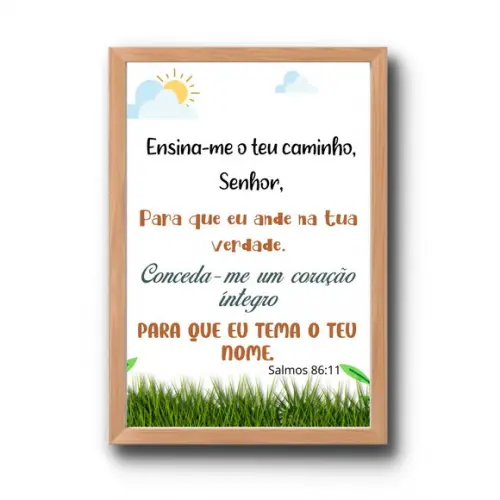 Kit Quadros Fazendinha Frase Ensina-me o Teu Caminho 20x30