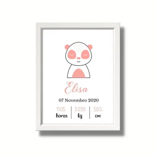 Meu Nascimento Quadro de Menina Editar Moldura 33x43cm