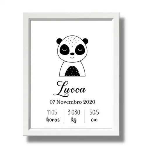 Meu Nascimento Quadro Editar Minimalista Quarto Bebe 33x43cm
