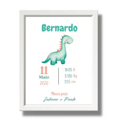 Meu Nascimento Quadro de Menino Maternidade 33x43 cm