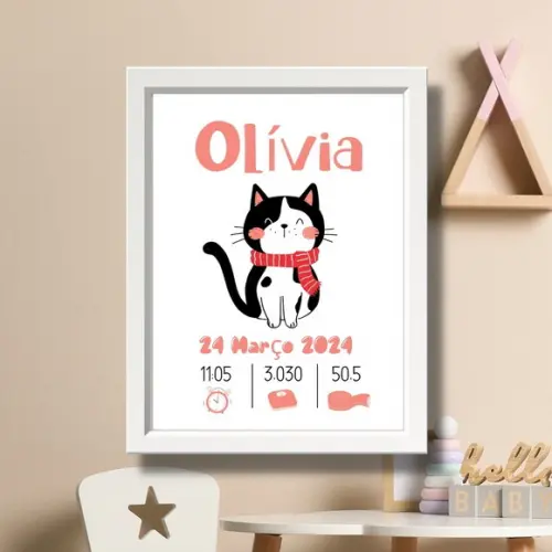 Meu Nascimento Quadro Quarto do Bebe Maternidade 33x43 cm