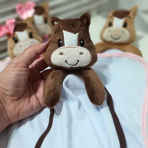 Naninha Bebe Menino Cavalinho Prendedor Chupeta 100% Algodão