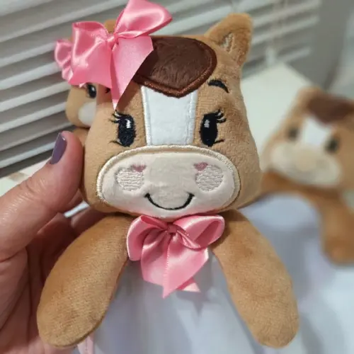 Naninha de Bebe Menina Cavalinho Algodão Prendedor Chupeta