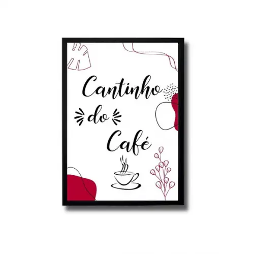 Quadrinho Cantinho do Café com Moldura e Vidro 30x40cm