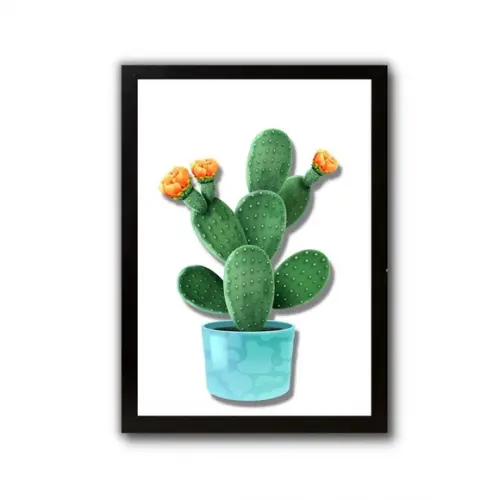 Quadrinho Decorativo Lavanderia e Cozinha Cactos 30x40cm