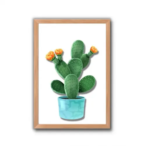 Quadrinho Decorativo Lavanderia e Cozinha Cactos 30x40cm