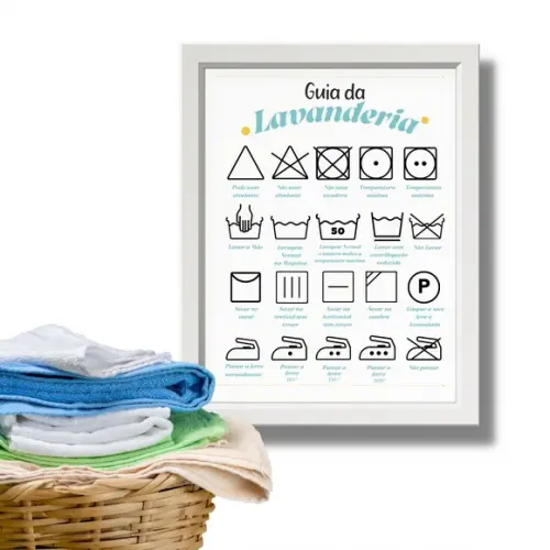 Quadrinho Decorativo para Lavanderia 30x40 com Vidro