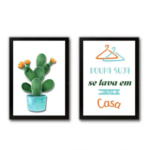 Quadrinhos Decorativos Lavanderia Frases Personalizado 30x40