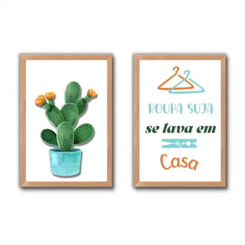 Quadrinhos Decorativos Lavanderia Frases Personalizado 30x40