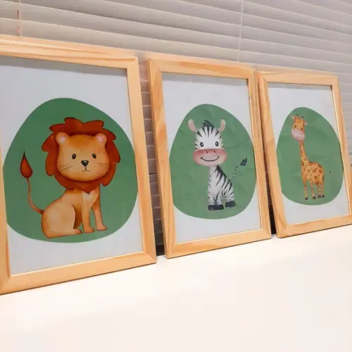 Quadrinhos do Safari Leazinho Quarto Infantil Verde 23x33 cm