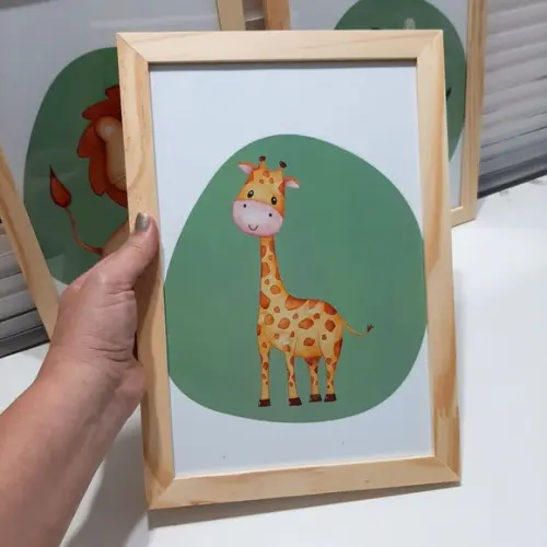 Quadrinhos do Safari Leazinho Quarto Infantil Verde 23x33 cm