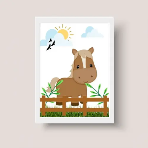 Quadrinhos Fazendinha Personalizado 20x30cm Moldura c/ Vidro