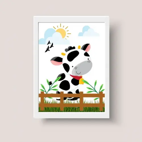 Quadrinhos Fazendinha Personalizado 20x30cm Moldura c/ Vidro
