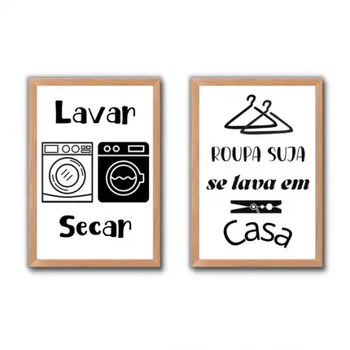 Quadrinhos Regras da Lavanderia com Frases Divertidas 30x40