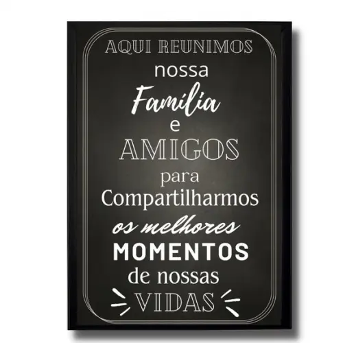 Quadro Area Externa com Frase Familia Churrasco 30x40 cm
