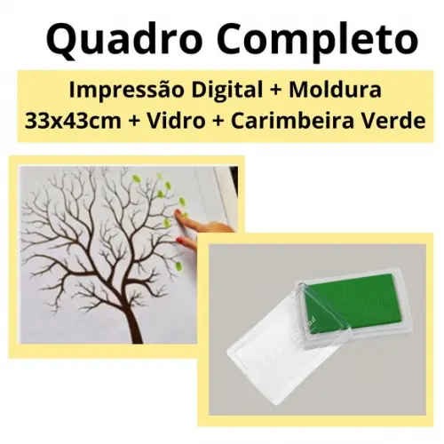 Quadro Árvore Assinaturas Casamento Moldura+vidro+carimbeira