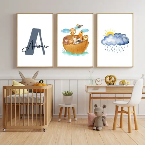 Quadro Bebê Personalizado com Tema Bíblico | Moldura e Vidro