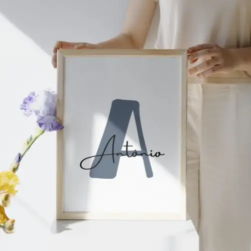 Quadro Bebê Personalizado com Tema Bíblico | Moldura e Vidro