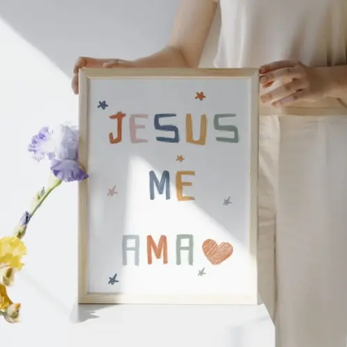 Quadro Bíblico Decorativo Infantil Frases Bíblicas Versículo