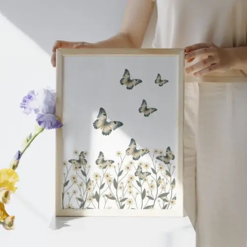 Quadro Borboleta Personalizado Quarto de Menina com Vidro