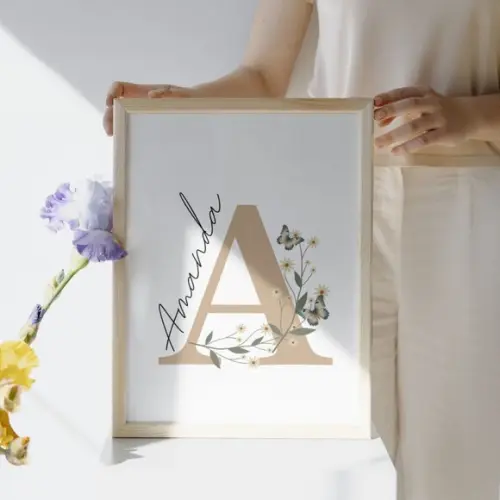 Quadro Borboleta Personalizado Quarto de Menina com Vidro