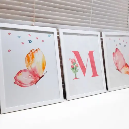 Quadro Borboleta Quarto Infantil Menina Personalizado 33x43