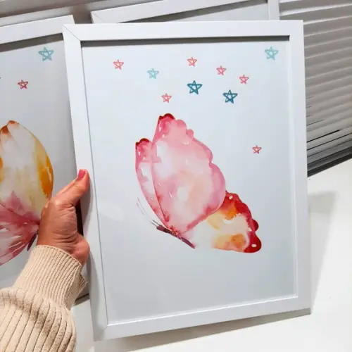 Quadro Borboleta Quarto Infantil Menina Personalizado 33x43