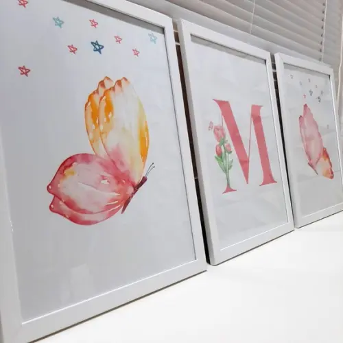 Quadro Borboleta Quarto Infantil Menina Personalizado 33x43