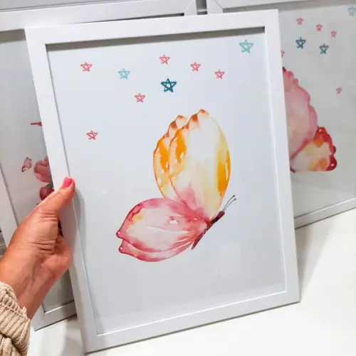 Quadro Borboleta Quarto Infantil Menina Personalizado 33x43