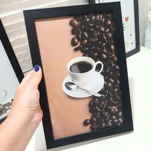 Quadro Cantinho do Café 20x30cm Kit com Moldura e Vidro