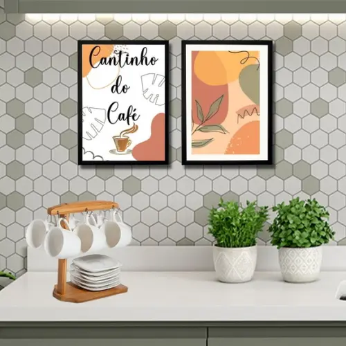 Quadro Cantinho do Café Aparador Decorativo Kit 20x30cm