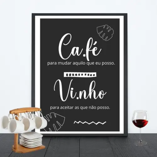 Quadro Cantinho do Café Bar 30x40 c/ Moldura e Vidro