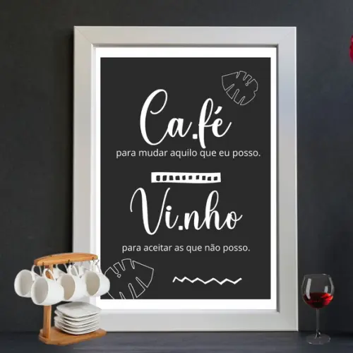 Quadro Cantinho do Café Bar 30x40 c/ Moldura e Vidro
