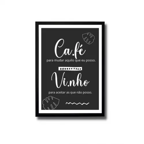 Quadro Cantinho do Café Bar 30x40 c/ Moldura e Vidro