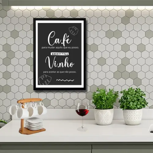 Quadro Cantinho do Café Bar 30x40 c/ Moldura e Vidro