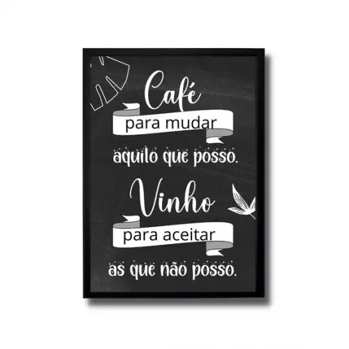 Quadro Cantinho do Café Bar Vinho Taça 30x40cm