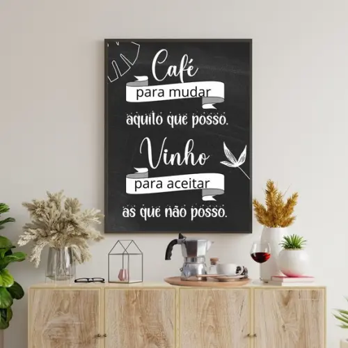 Quadro Cantinho do Café Bar Vinho Taça 30x40cm