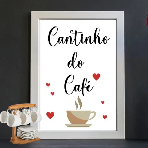 Quadro Cantinho do Café com Frases Decorativo 30x40cm