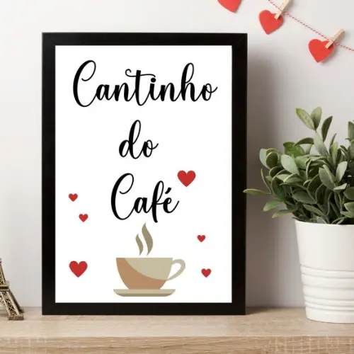Quadro Cantinho do Café com Frases Decorativo 30x40cm