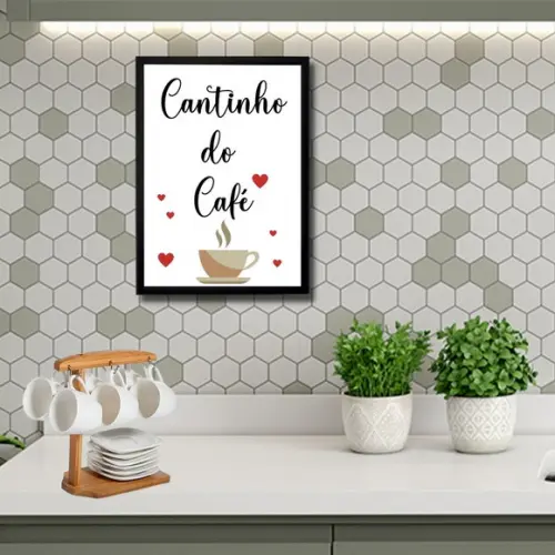 Quadro Cantinho do Café com Frases Decorativo 30x40cm