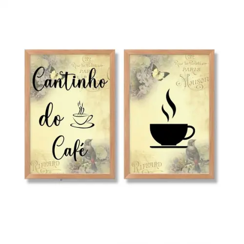 Quadro Cantinho do Café com Frases Amor Decorativo Aparador